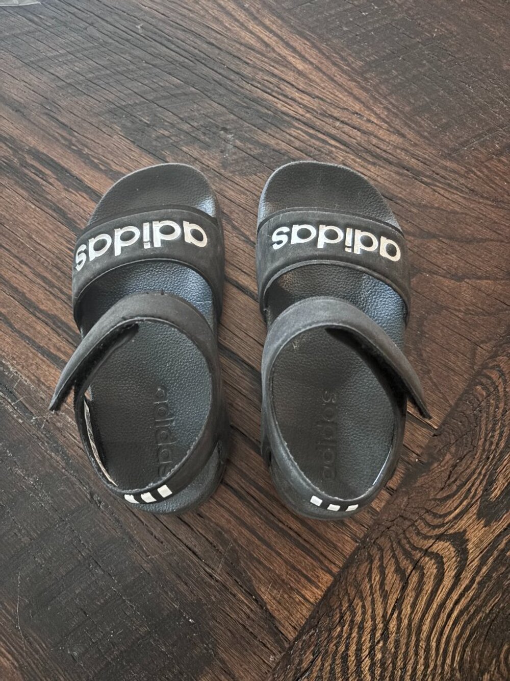Adidas Kids black sandals, Size US 11K
